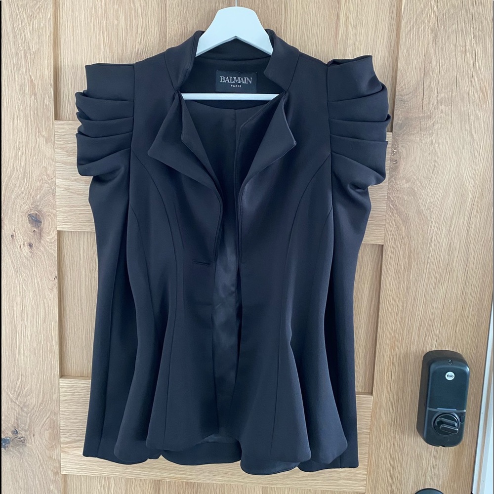 BALMAIN 🎉  🎊👏🏽🎉 HOST PICK LUXURY 🎊 Black Blazer, Women US 8 FIRM PRICE! - Picture 3 of 8